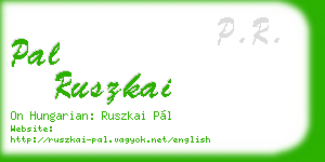 pal ruszkai business card